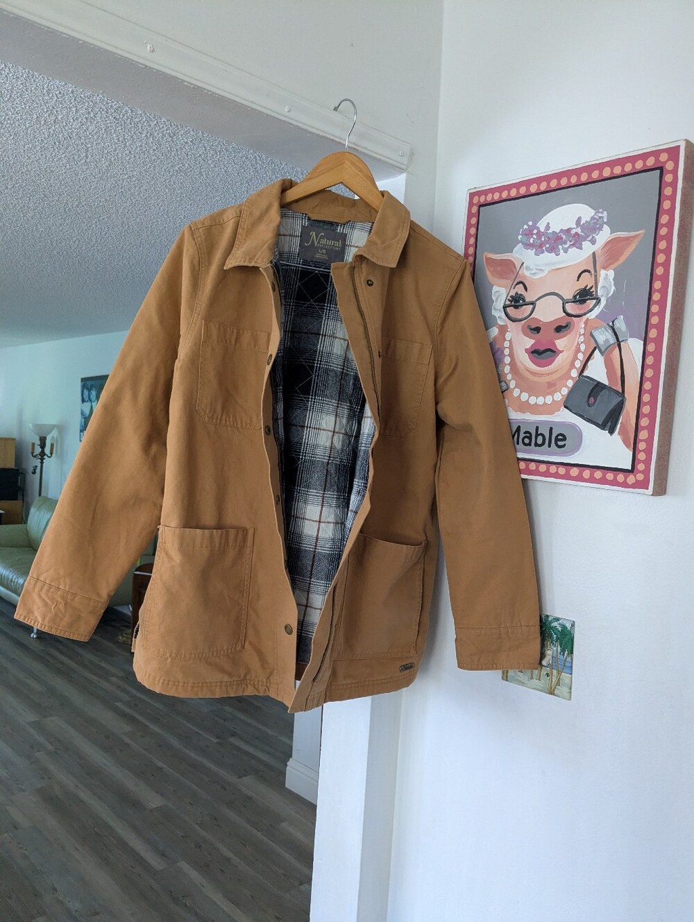 Natural Reflections chore coat women L  Flannel Lined Cotton Field barn Jacket
